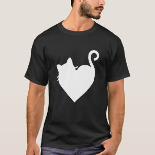 Camiseta Gato Fofo Coração Homens & Mulheres 5 Cores - Bran