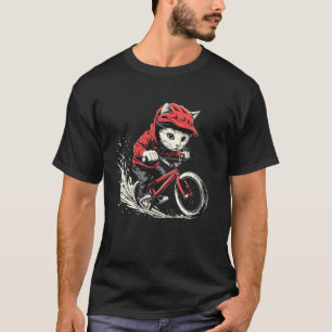 Camiseta Gato fofo de bicicleta BMX em competidor de BMX
