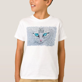 Camiseta Gato Fofo de Olhos Azuis