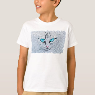 Camiseta Gato Fofo de Olhos Azuis