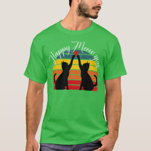 Camiseta gato fofo do ano de miau feliz