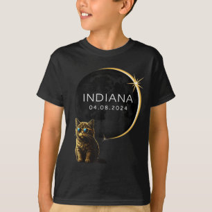 Camiseta Gato Fofo do Eclipse Solar Total de Indiana