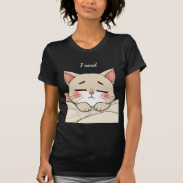 Camiseta Gato Fofo Dormindo Preciso de uma Soneca Arte Kawa