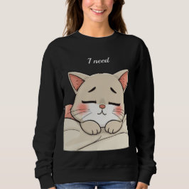 Camiseta Gato Fofo Dormindo Preciso de uma Soneca Arte Kawa