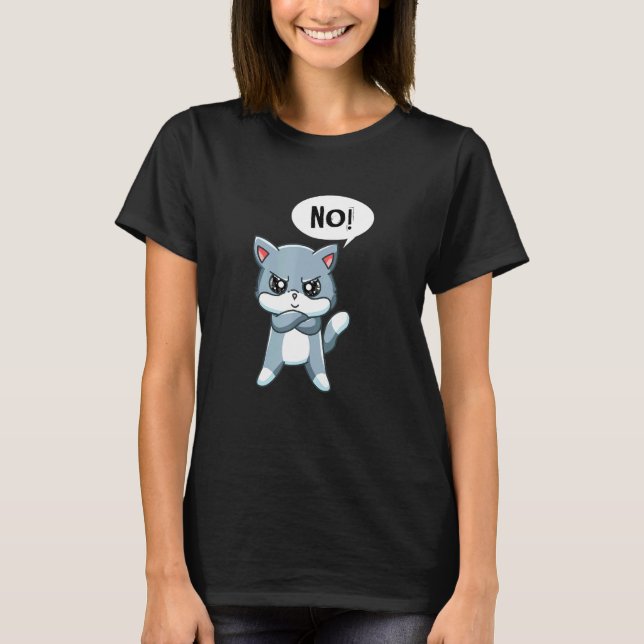 Camiseta Gato Fofo e Irritado de Declaração (Frente)