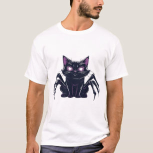 Camiseta Gato Fofo e Sinistro � Pernas de Aranha e Olhos de