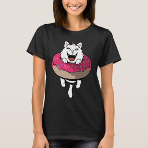 Camiseta Gato fofo em donuts de rosca de donut