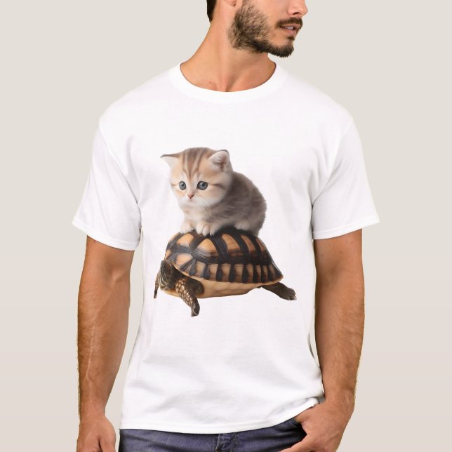 Camiseta gato fofo em tartaruga Cópia (Frente)