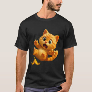 Camiseta Gato Fofo Escapando de uma Banana, Léo o Gato Anim