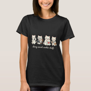 Camiseta Gato Fofo Fazendo Coisas de Assistente Social Saúd