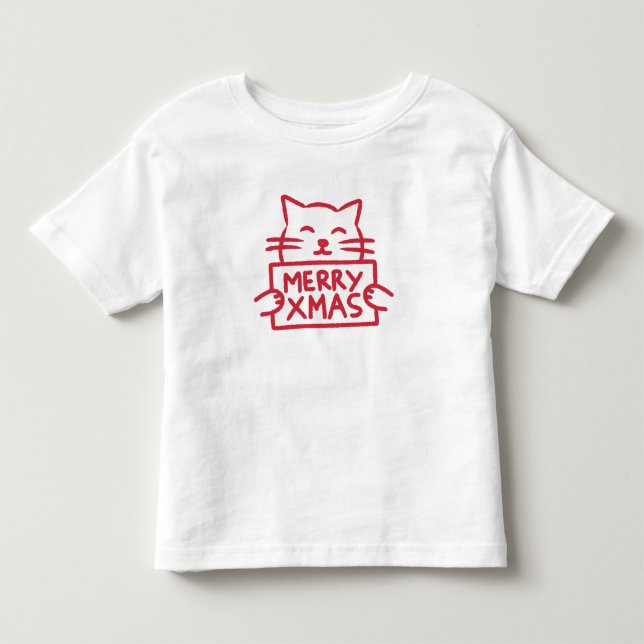 Camiseta Gato Fofo Feliz Natal (Frente)