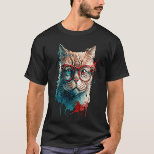 Camiseta Gato Fofo gatinho Gato Colorido Pai Gato Mãe Gato