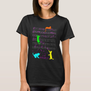 Camiseta Gato Fofo Gatinho Notas Musicais Diversidade Músic