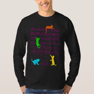 Camiseta Gato Fofo Gatito Tocar Nota Musical Clave Músico