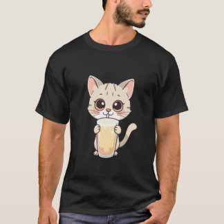 Camiseta Gato fofo gosta de chá bubble