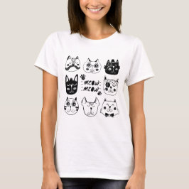 Camiseta Gato Fofo Kawaii Amante de Gatos Meow Meo