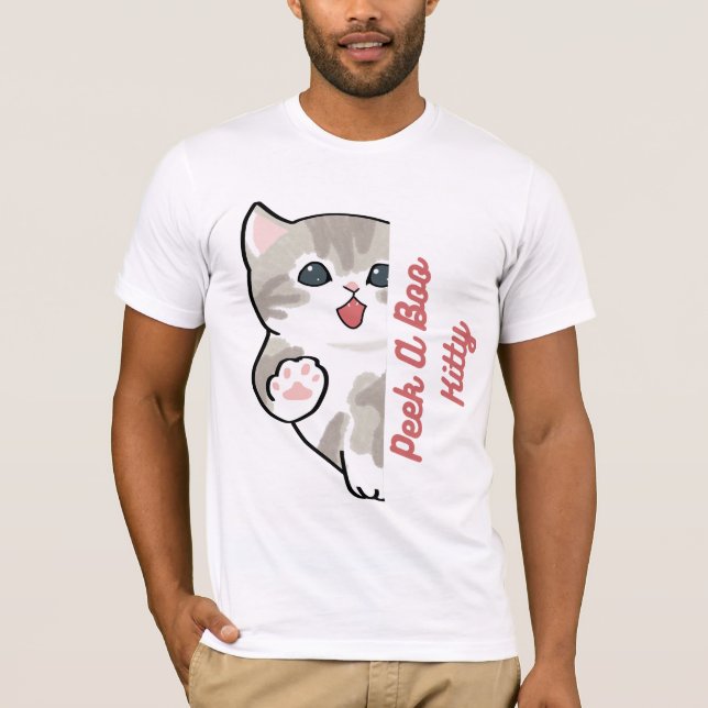 Camiseta Gato Fofo Kitty Peek A Boo (Frente)