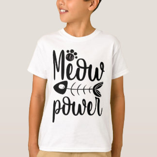 Camiseta Gato Fofo Meow Power Peixe Pata Gatinho
