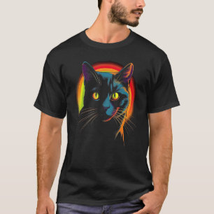 Camiseta gato fofo na frente de gatos arco-íris dono de ga