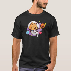 Camiseta Gato Fofo no Espaço - Hora de um Cochilo Gráfico