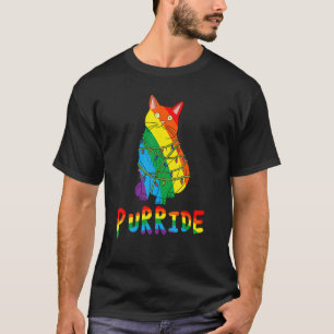 Camiseta Gato Fofo Orgulho Gay Arco-íris Luzes de Fada Purr