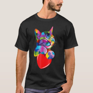 Camiseta Gato Fofo para Adoção de Gatinho Colorido Kitty