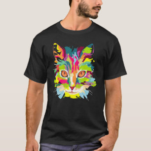 Camiseta Gato Fofo Para Adoção de Gatinhos Coloridos