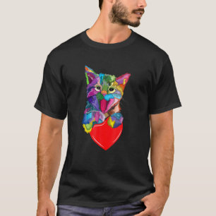 Camiseta Gato Fofo Para Fãs De Gatinhos Adoção De Colorido