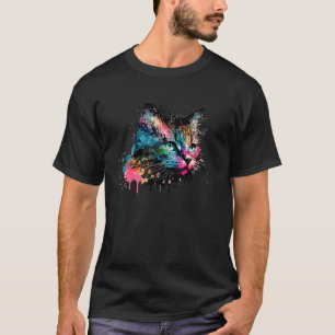 Camiseta Gato Fofo para gatinho Colorido colorido do arco-í