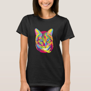 Camiseta Gato Fofo Para Gatinho Colorido Para Gato