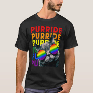 Camiseta Gato Fofo Purride & Óculos de Sol Arco-íris Lgbtq 