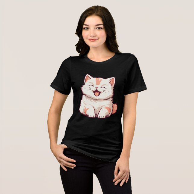 Camiseta Gato Fofo - Ri Frequentemente  (Frente Completa)