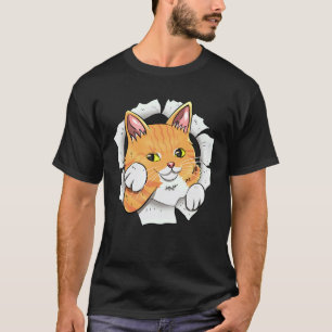 Camiseta Gato Fofo Tecido Rasgado para Gato que Ama Gatinho