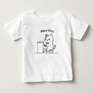 Camiseta Gato Fofo Tocando Música de Piano