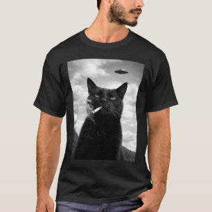 Camiseta Gato Fofo Ufo Meme Selfie Alien