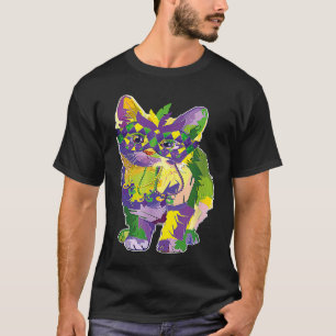 Camiseta Gato Fofo Usando Máscara de Carnaval Gato de Mardi