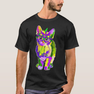 Camiseta Gato Fofo Usando Máscara de Carnaval Mardi Gras Ca