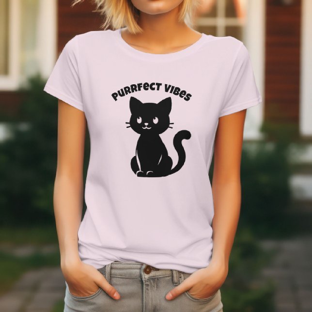 Camiseta Gato Fofo Vibrações Perfeitas (Criador carregado)