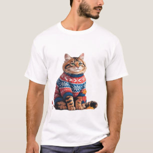 Camiseta Gato Folha Outono Olá Outono Gato Engraçado Amante