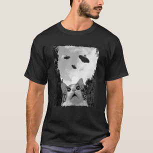 Camiseta Gato Fugindo de Invasão Espacial de Alienígenas Ga
