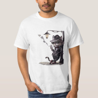 camiseta Gato fumador estilo noir