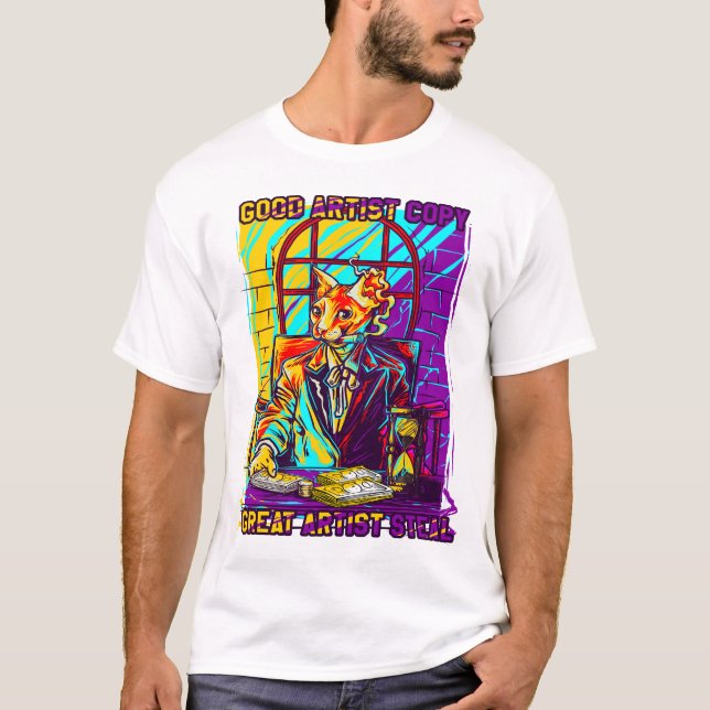 Camiseta gato fumando (Frente)