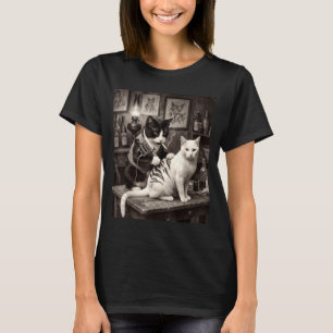 Camiseta Gato Fumando Tatuagem Vintage Gatinho Tatuado Arti