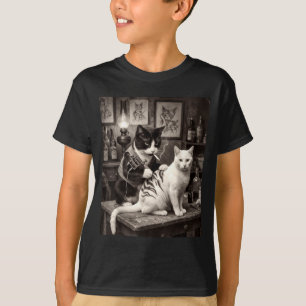 Camiseta Gato Fumando Tatuagem Vintage Gato Tatuado Artista