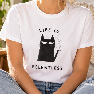 Camiseta Gato Fumante Engraçado Citação Tendência Humor Sar