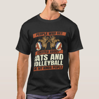 Camiseta Gato Funny Voleibol - Gato de Voleibol de Praia