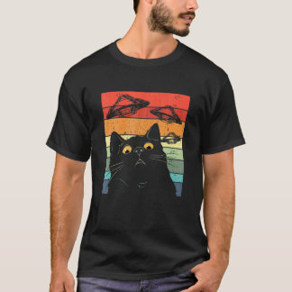 Camiseta Gato Galáxia Ca Espaçonave Alien Cat OVNI