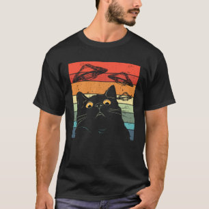 Camiseta Gato Galáxia Espaçonave Gato Alien OVNI