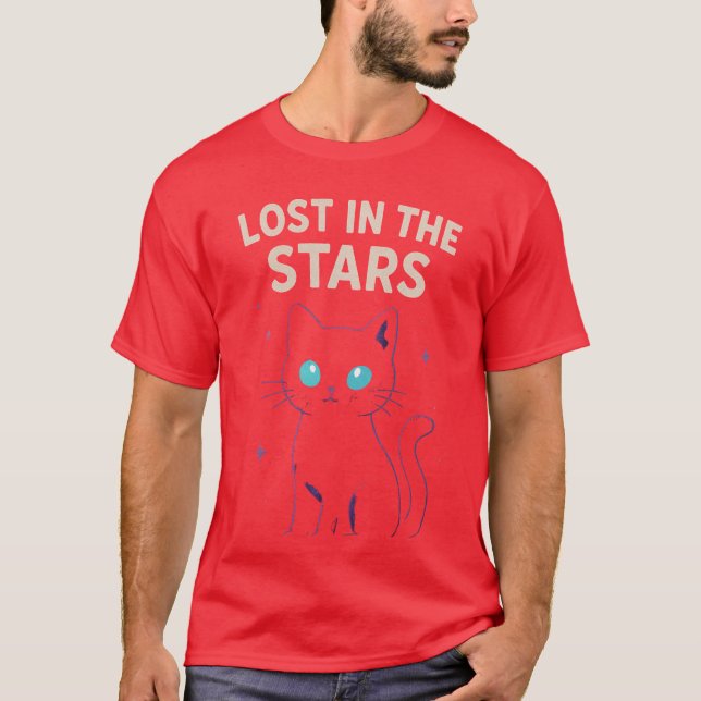 Camiseta Gato Galáxico - Perdido nas Estrelas (Frente)