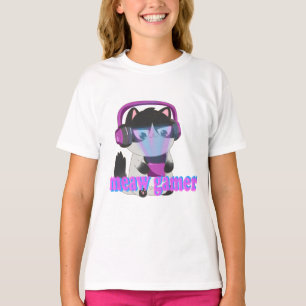 Camiseta Gato Gamer Meow Fofo - Gatinho de Jogos Kawaii